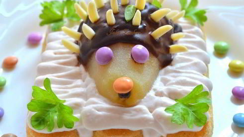 груши в шоколаде с миндалем ежики