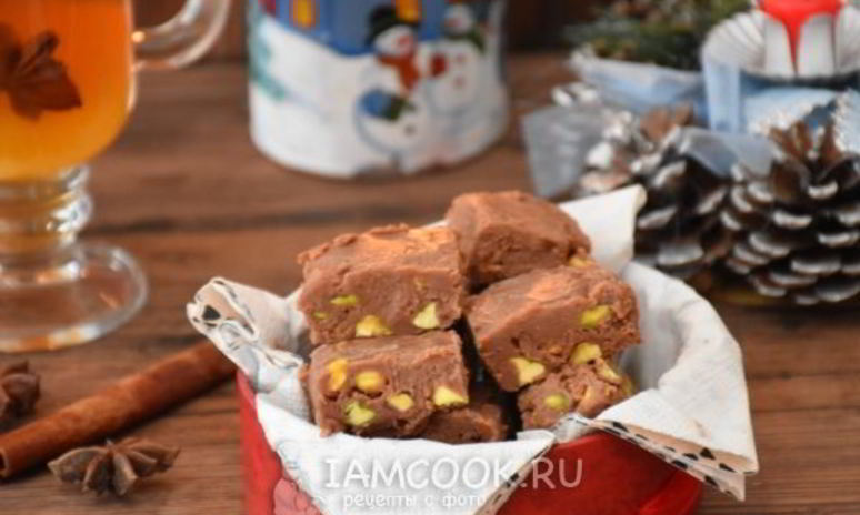 Рецепт мягких шоколадных конфет с фисташками
