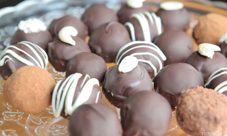 Рецепт шоколадных конфет с орехами и коньяком