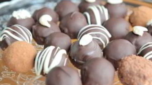 шоколадные конфеты с орехами и коньяком