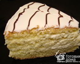 Бисквит на желтках и заварной сметанный крем