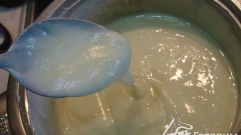 бисквит на желтках и заварной сметанный крем