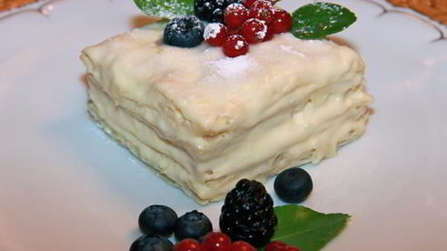 десерт мильфей с кремом из маскарпоне