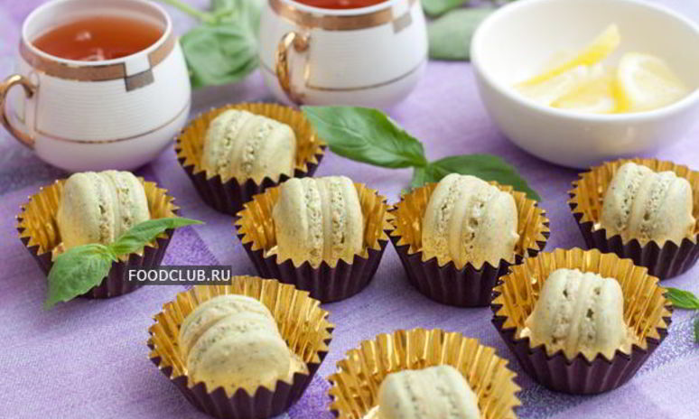 Рецепт фисташковых макаронс с базиликовым кремом