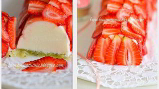 Йогуртовый террин с лимонным кремом, клубникой и киви