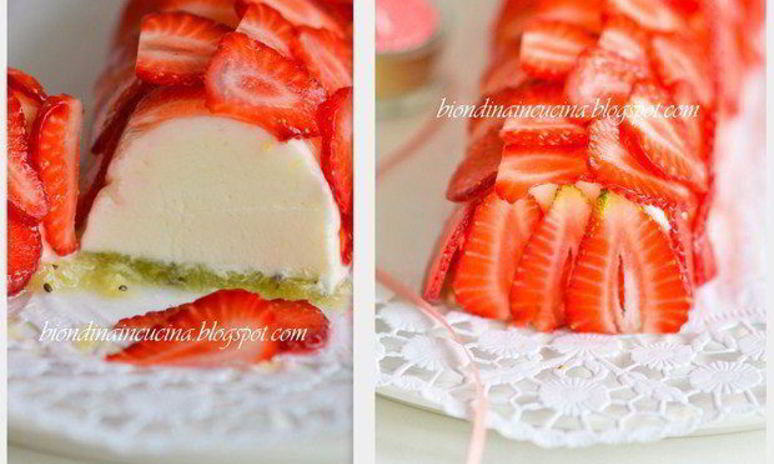 Рецепт йогуртового террина с лимонным кремом, клубникой и киви