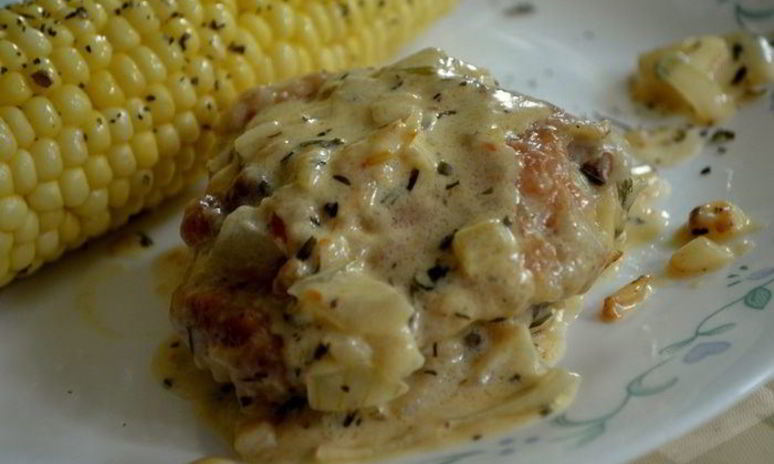 Рецепт куриных бедрышек в соусе кремово-горчичном