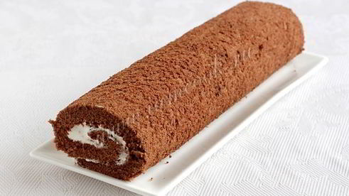 шоколадный рулет с кремом