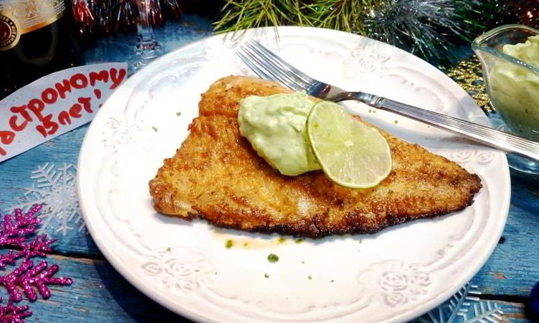 Рецепт сига под остро-сладкой корочкой с кремом из авокадо