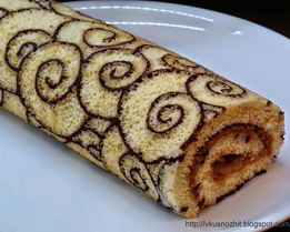 Узорный рулет с кофейным кремом