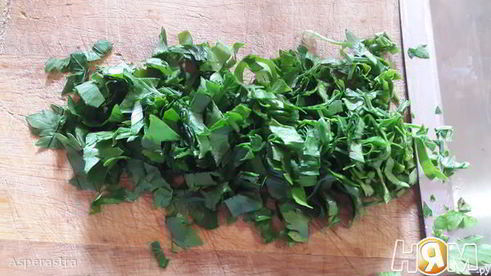 веррин с креветками под кремом с желтым перцем