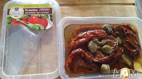 веррин с креветками под кремом с желтым перцем