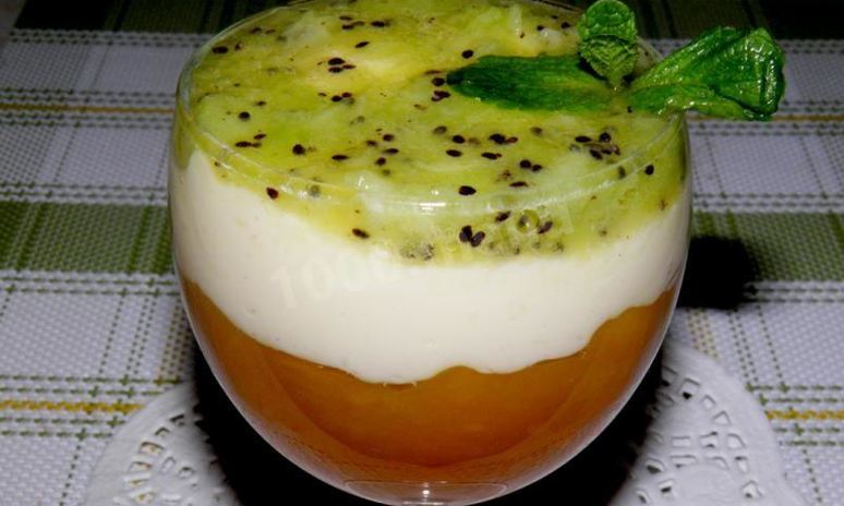 Рецепт легкого ванильного десерта с киви