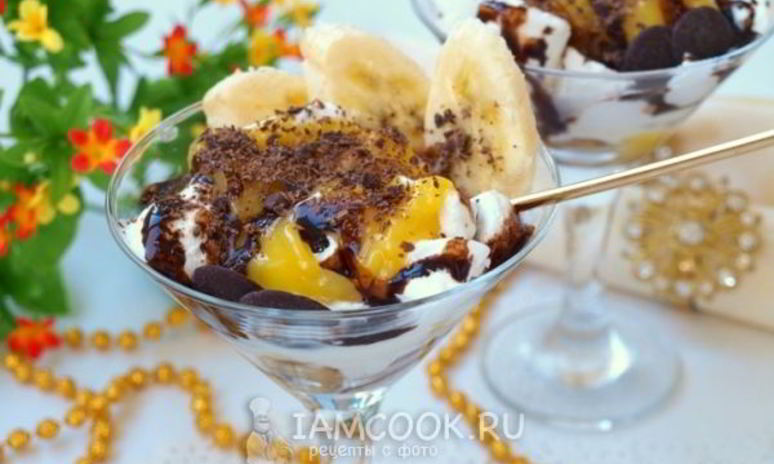 Рецепт мороженое с лимонным курдом, шоколадом и бананом