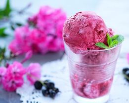 Сливочно-черносмородиновое мороженое