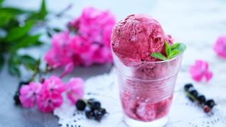 Сливочно-черносмородиновое мороженое