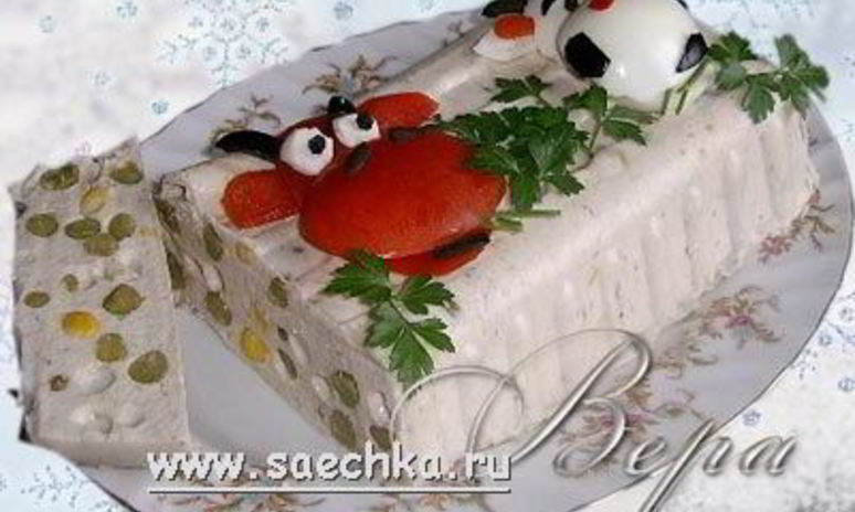 Рецепт мусса из окуня с зеленым горошком и кукурузой