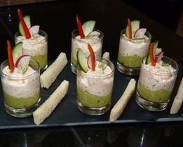 Рыбный мусс с кремом из авокадо