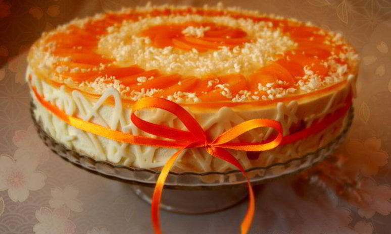 Рецепт торта-мусса с персиками