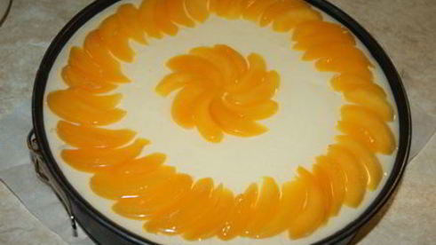 торт-мусс с персиками