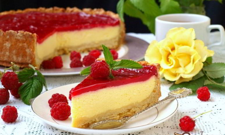 Рецепт творожного чизкейка с малиновым муссом