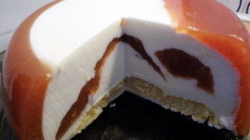 творожный мусс в персиковом желе