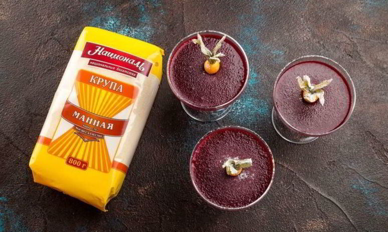 Рецепт ягодного мусса с манной крупой