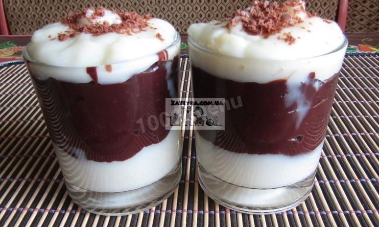 Рецепт нежного ванильно-шоколадного пудинг