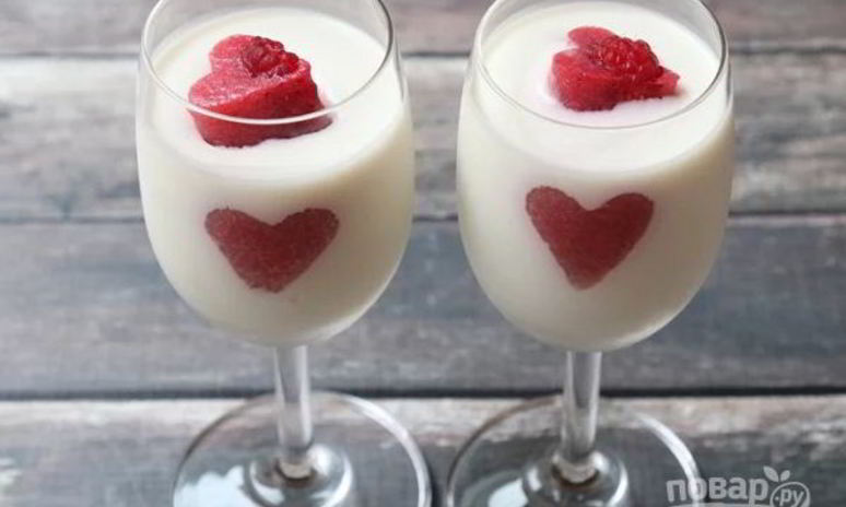 Рецепт панны-котты на день влюбленных
