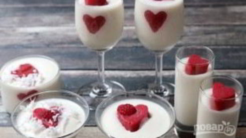 панна-котта на день влюбленных