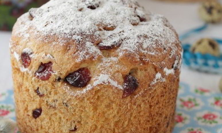 Рецепт кулича творожного с вяленого клюквого
