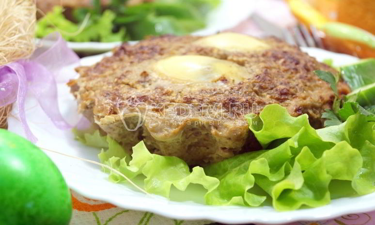Рецепт мясного суфле с яйцом пасхальное