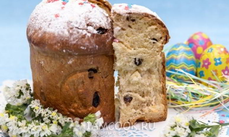 Рецепт пасхального кулича с изюмом и орехами