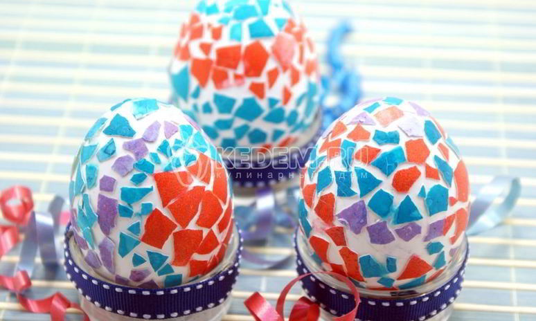 Рецепт пасхальных яиц мозаика