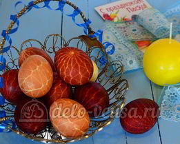 Пасхальные яйца в сетку