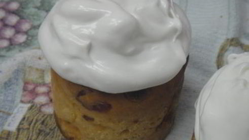 творожный кулич с итальянской меренгой