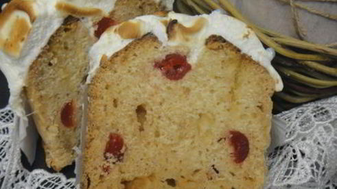творожный кулич с итальянской меренгой
