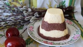 Ванильно шоколадная полосатая заварная пасха