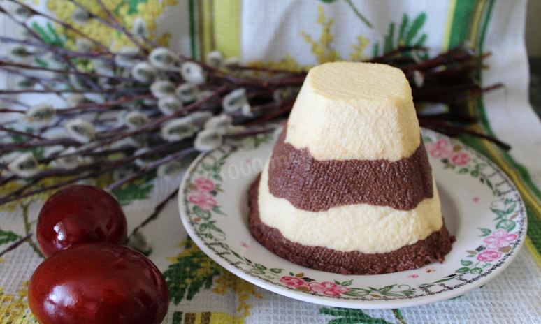 Рецепт ванильно шоколадная полосатая заварная пасха