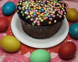 Ванильный кулич с сухофруктами