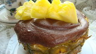 Ананасовые корзиночки с шоколадным суфле