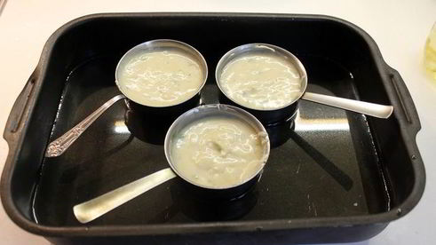 дважды запеченное суфле горгонзола и карамелизованная груша