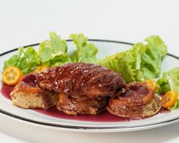 Копченая утка с яблочным суфле