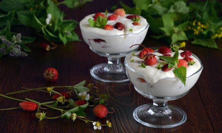 Рецепт сливочного суфле с земляникой