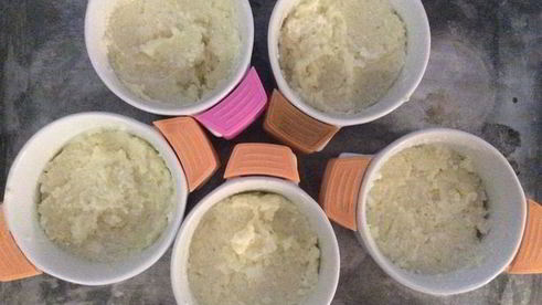 творожно-рисовые пудинги с ананасовым суфле