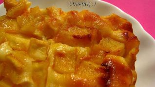 Творожное суфле с карамелизированными яблоками