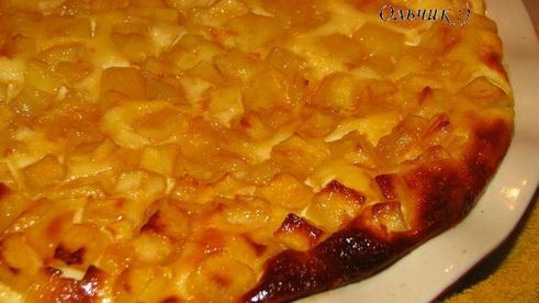 творожное суфле с карамелизированными яблоками