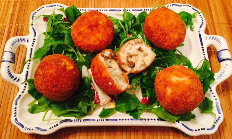 Рецепт аранчинь с моцареллой и грибами