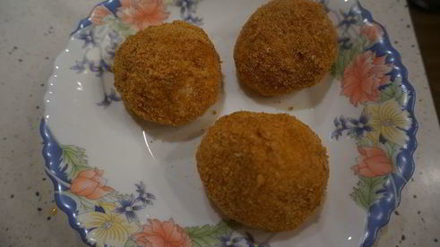 аранчини с моцареллой и грибами