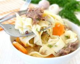 Домашняя лапша со свининой